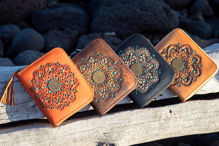 Mini - Mandala Leather Wallet