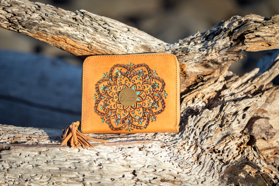 Mini - Mandala Leather Wallet