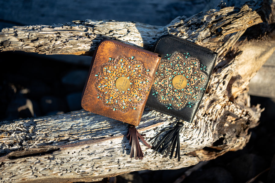 Mini - Mandala Leather Wallet