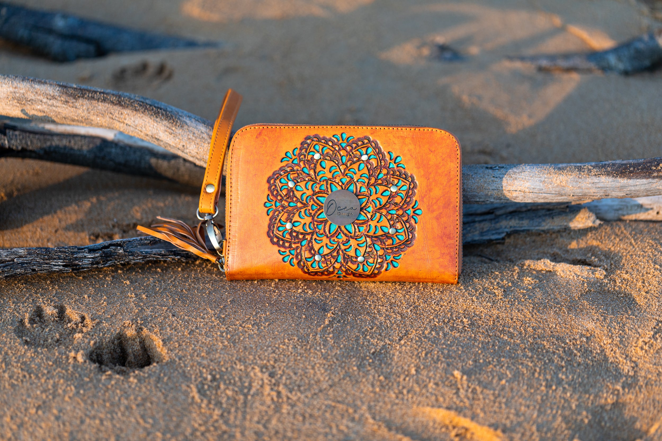 Sage Mandala Leather Wallet