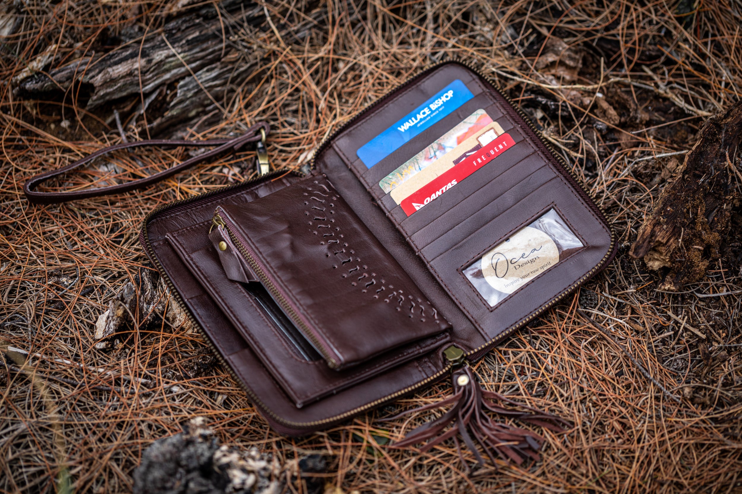 Sage Mandala Leather Wallet