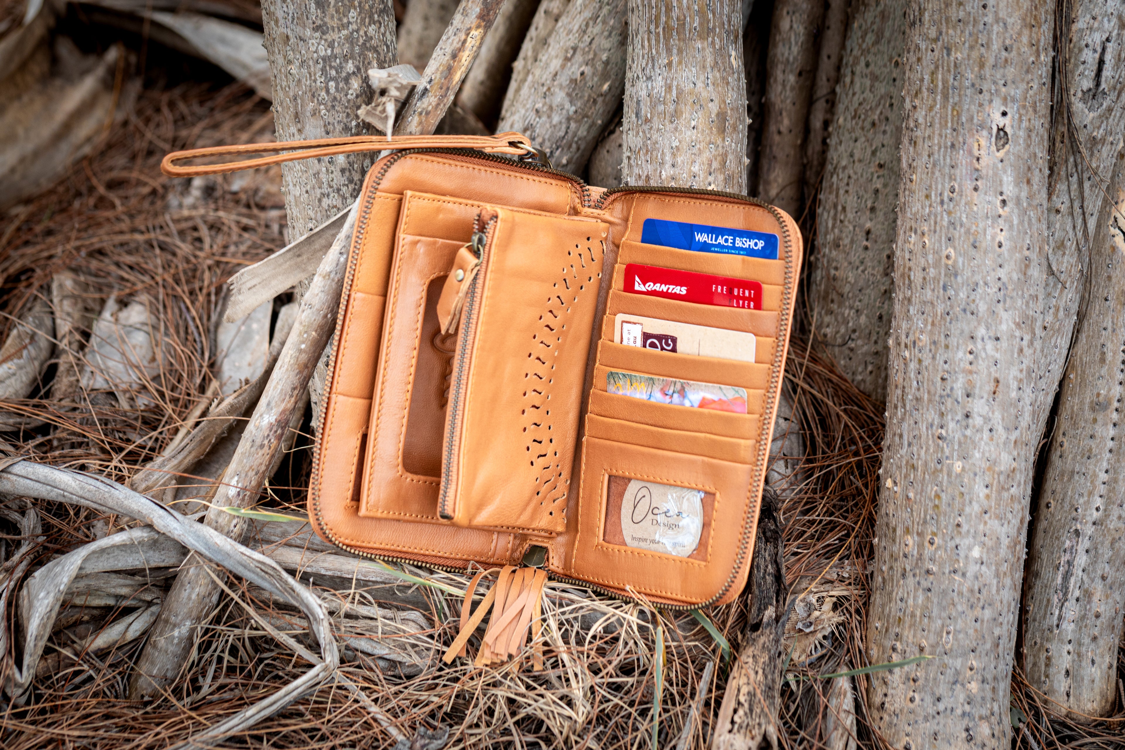 Sage Mandala Leather Wallet