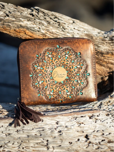 Mini - Mandala Leather Wallet