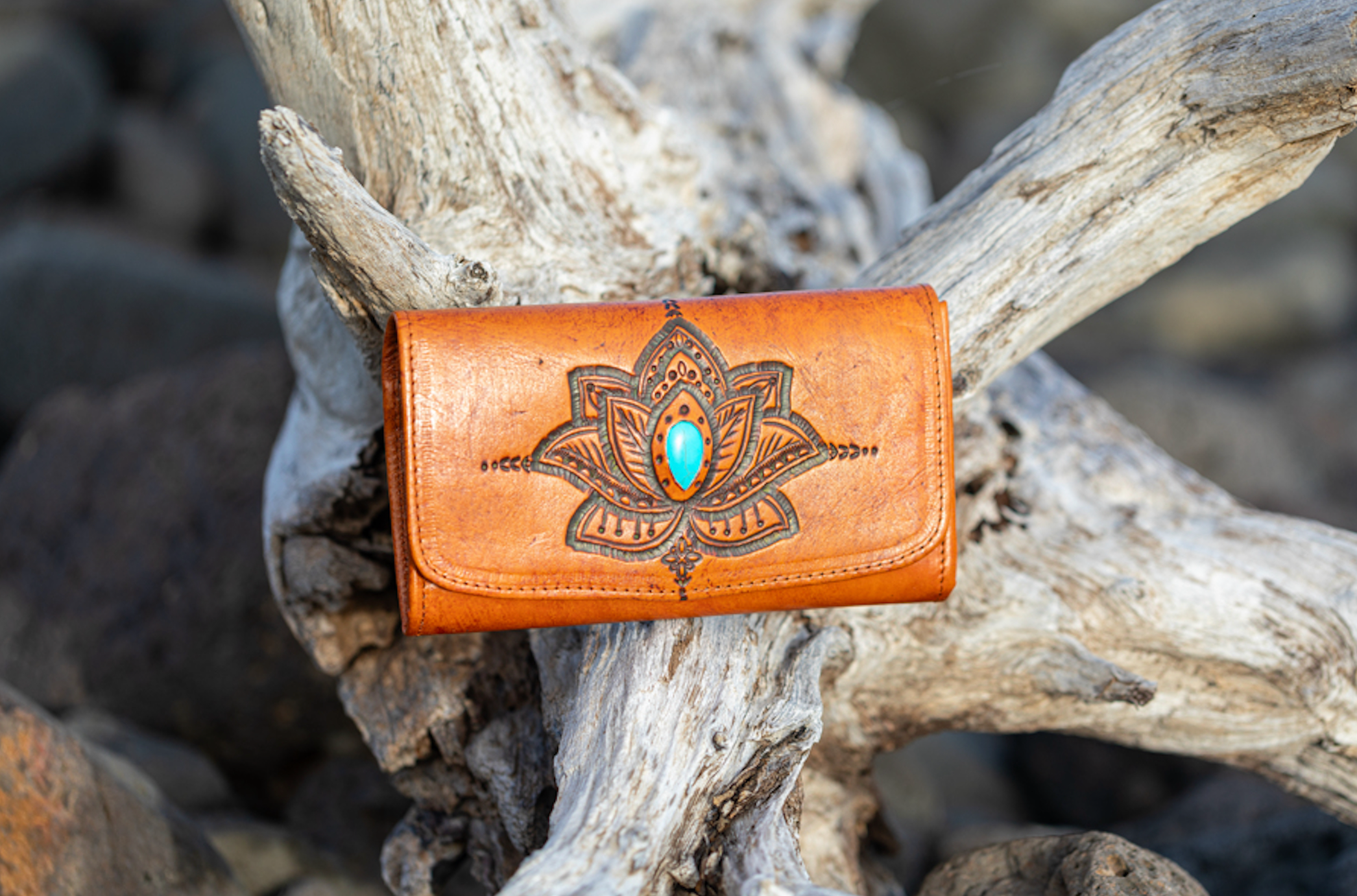 Lotus Leather Wallet