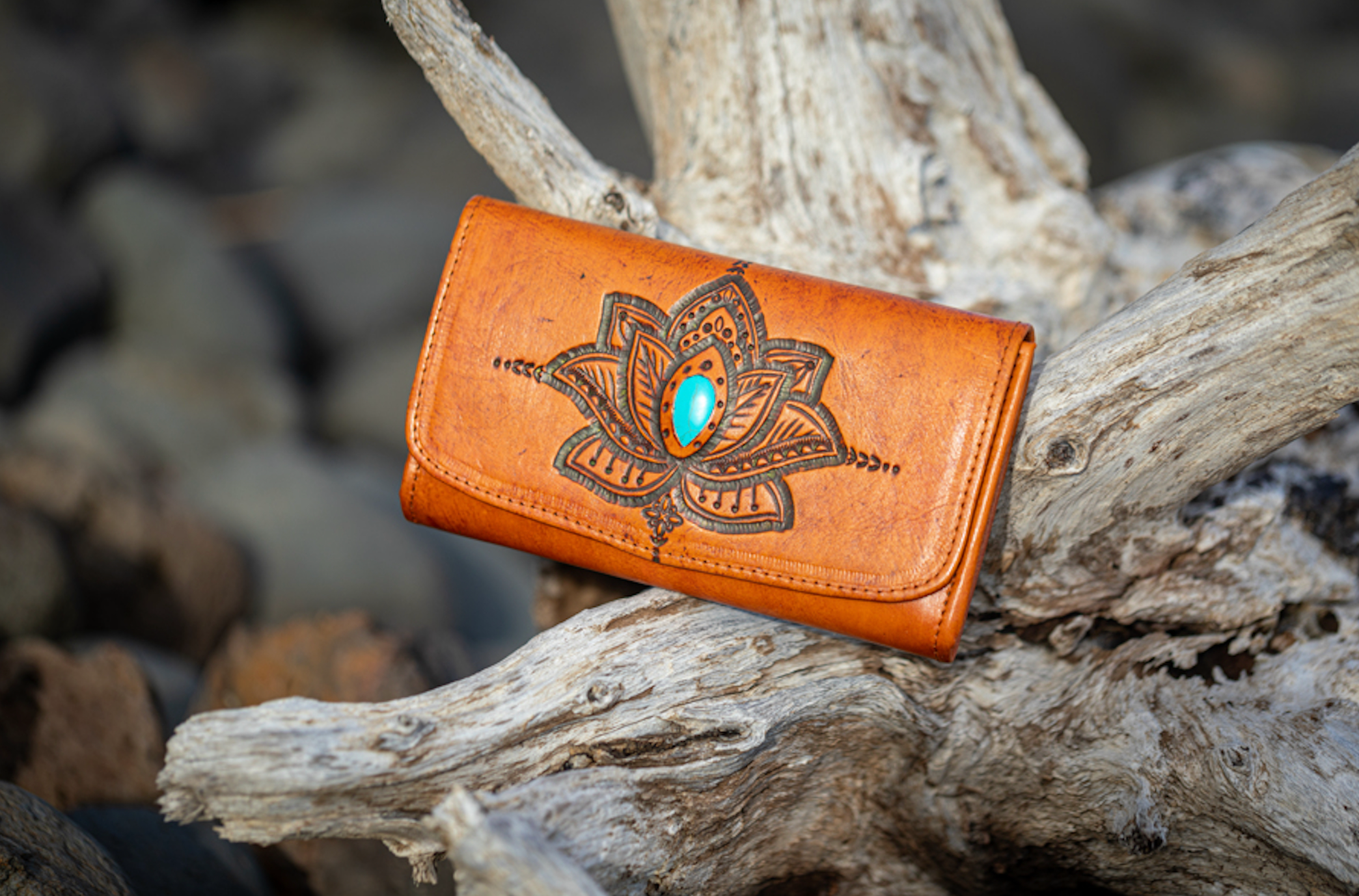 Lotus Leather Wallet
