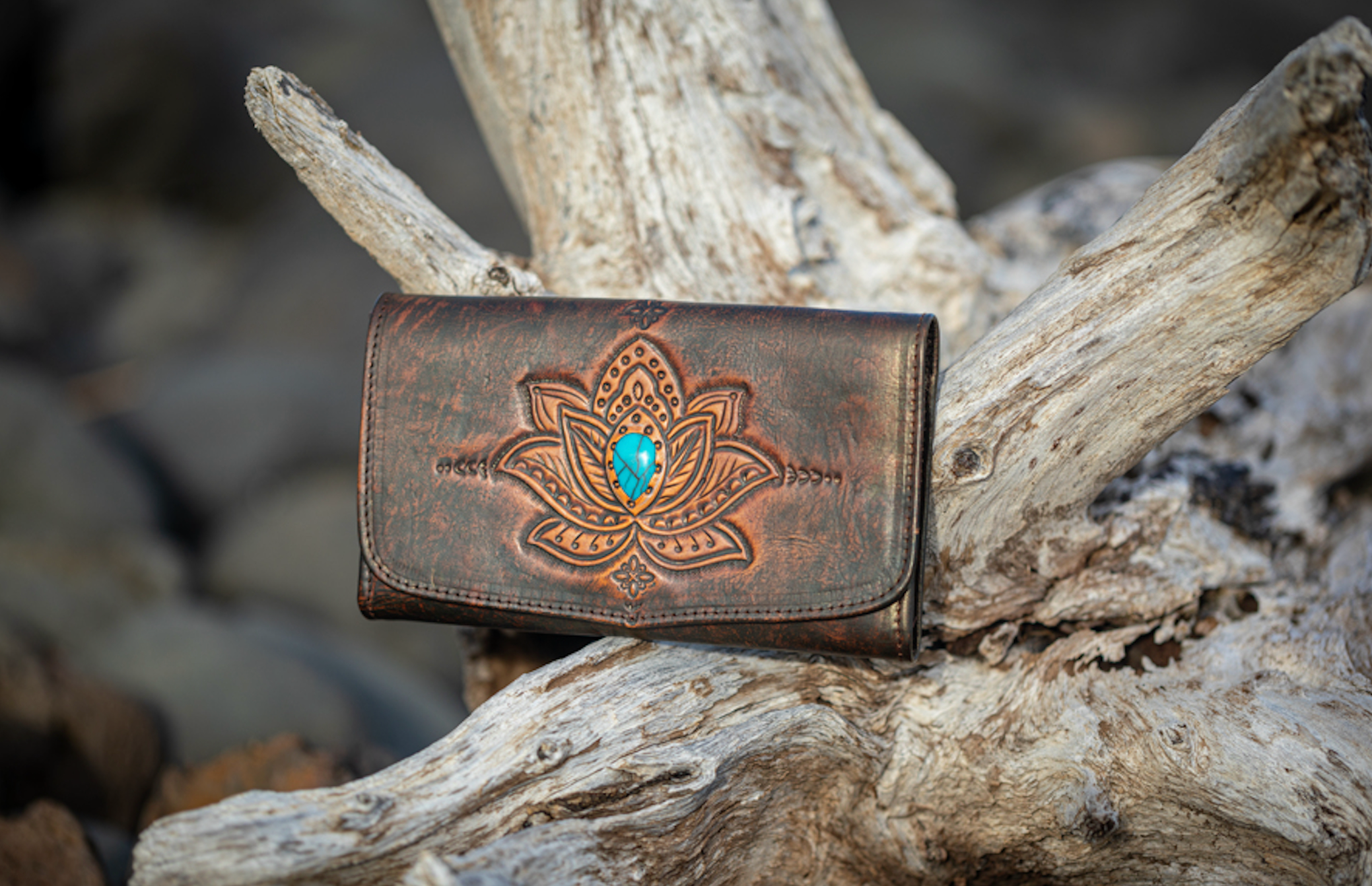 Lotus Leather Wallet