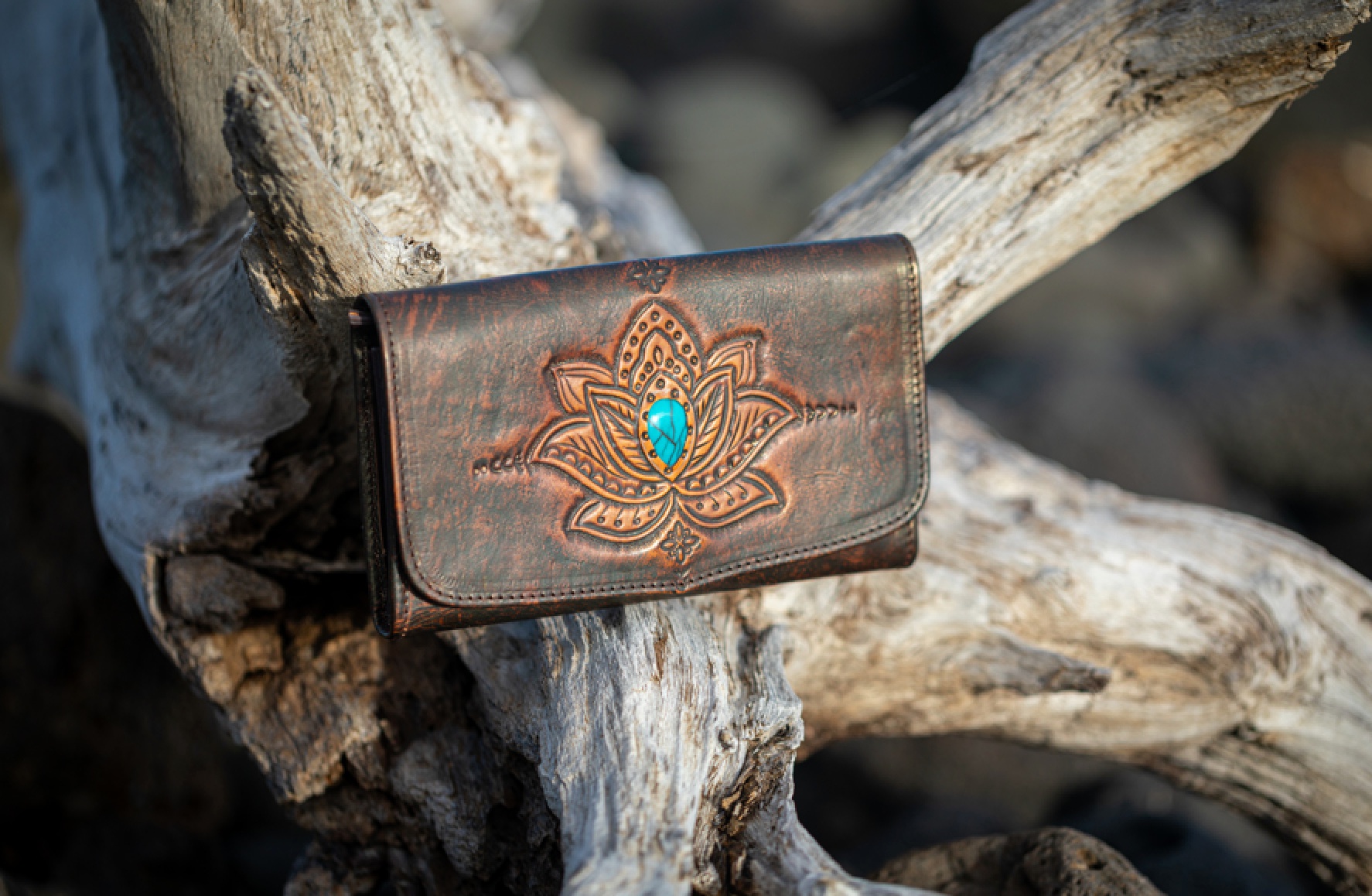 Lotus Leather Wallet