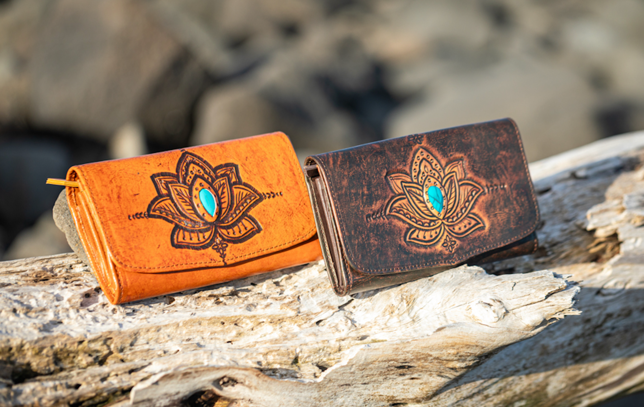 Lotus Leather Wallet